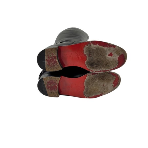 Christian Louboutin Calfskin Cate Chain Flat Tall Boots - Picture 12 of 13